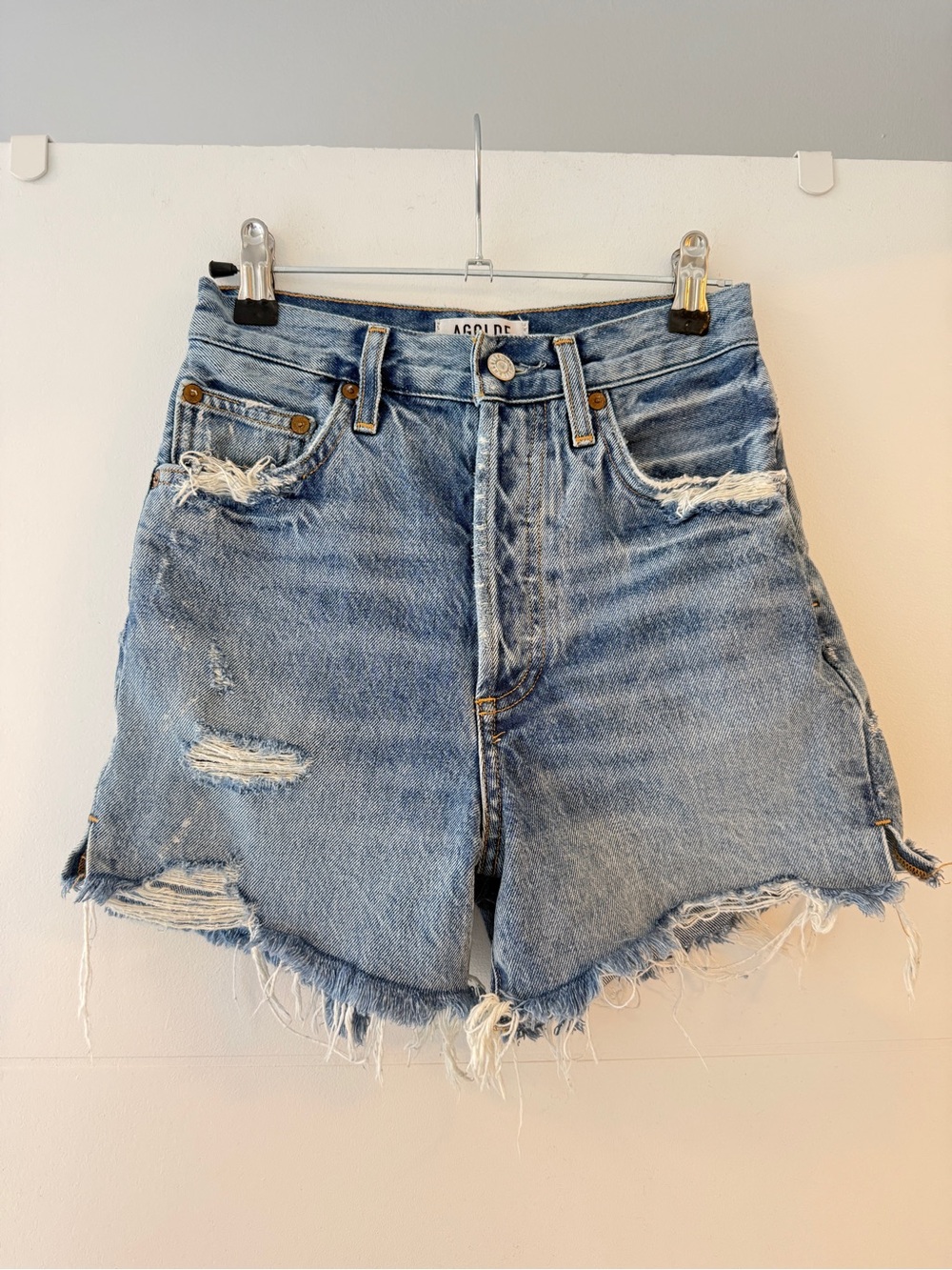 AGOLDE Parker Vintage Cut Off Denim Shorts Swapmeet Wash Size 24